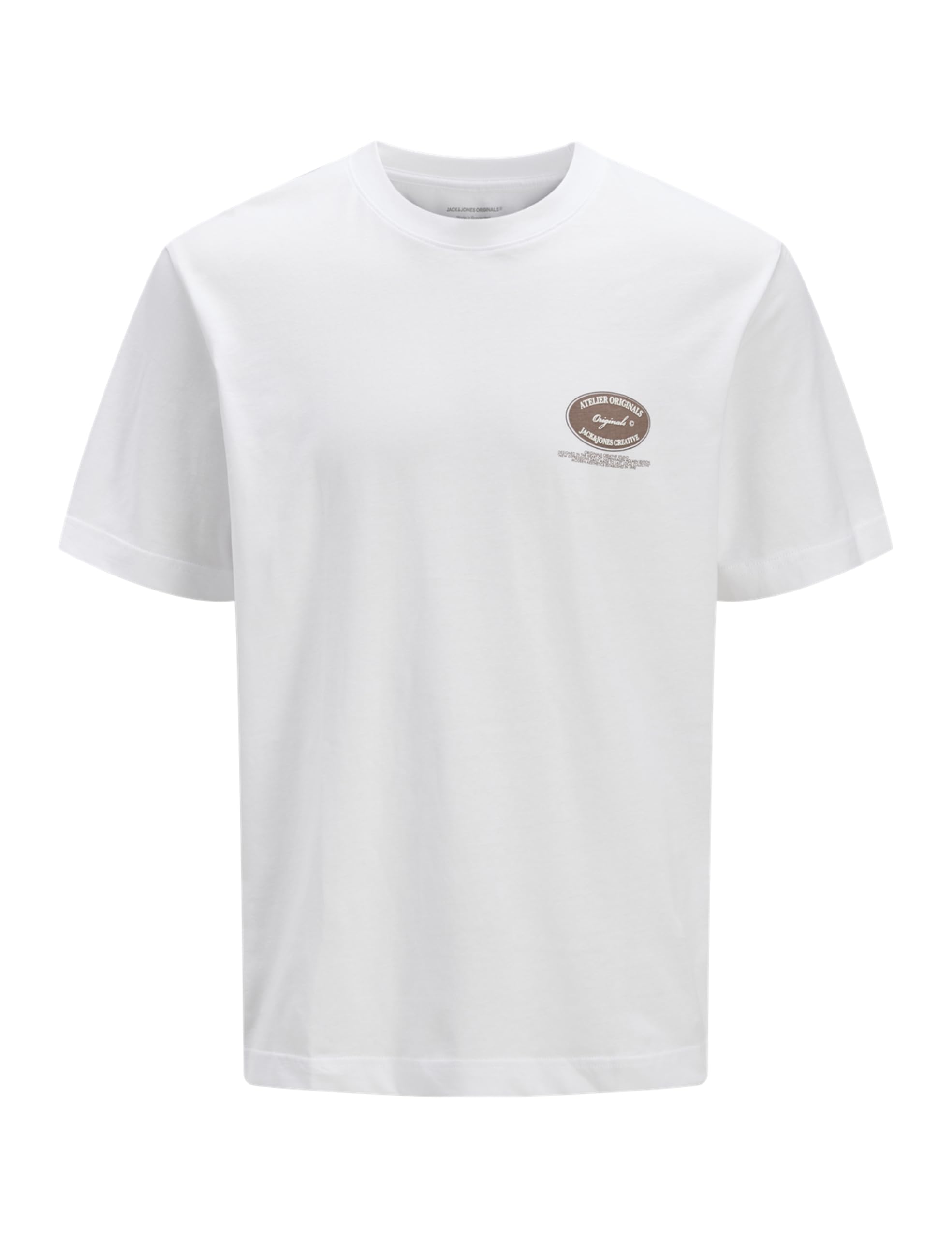 Jack & Jones Jorboston Front Back Tee SS Crew Neck, Bright White, M