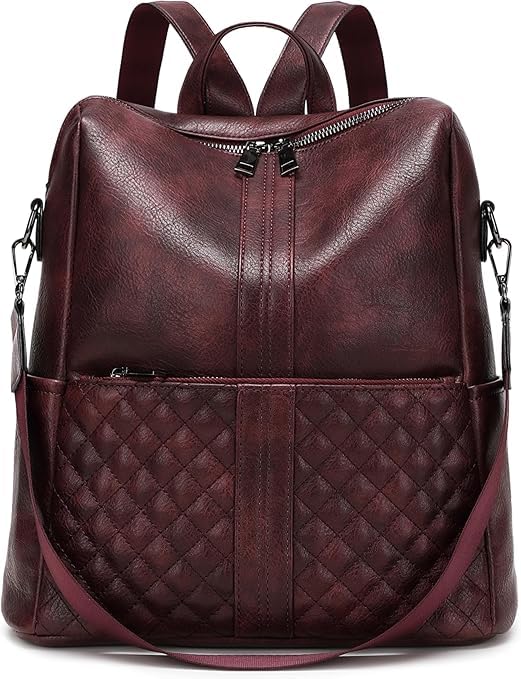 Image of Leather Backpack for Women | Large Capacity | College and Office use | PU Leather | shoulder bag for Ladies,