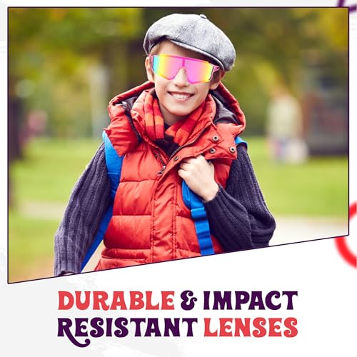 Yogo Vision Kids Sports Sunglasses Youth Lightweight Baseball Sun Glasses UV400 Protection Sport Frame Shades for Boys Girls4