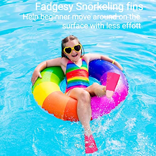 Fadgesy Swimming Training Fins,Comfortable Silicone Flippers For Swimming And Diving,Size Suitable Kids Girls Boys Adults (Small, Red/Pink) #TOP4