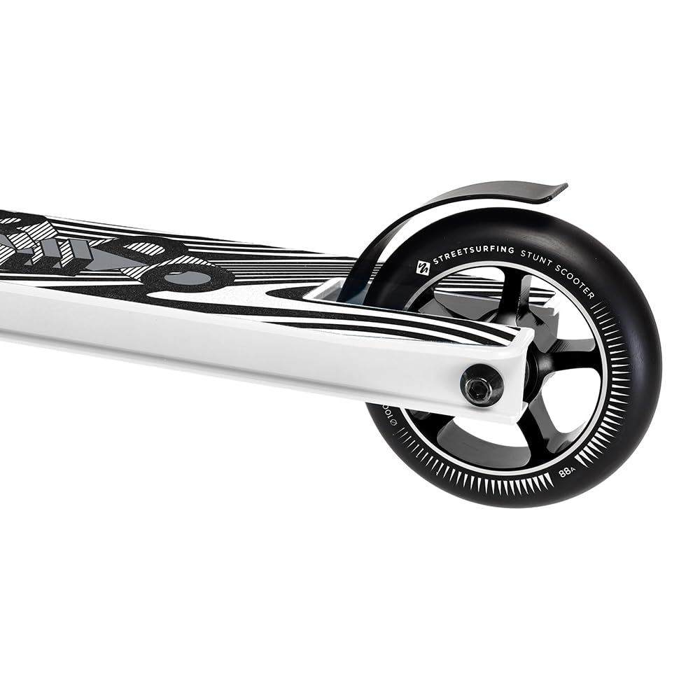 Trottinette d'acrobaties Torpedo Hyperimmersion - Trottinette Freestyle avec Deck en Aluminium 6061, Roues de 100 mm et Roulements ABEC 7 (Blanc)