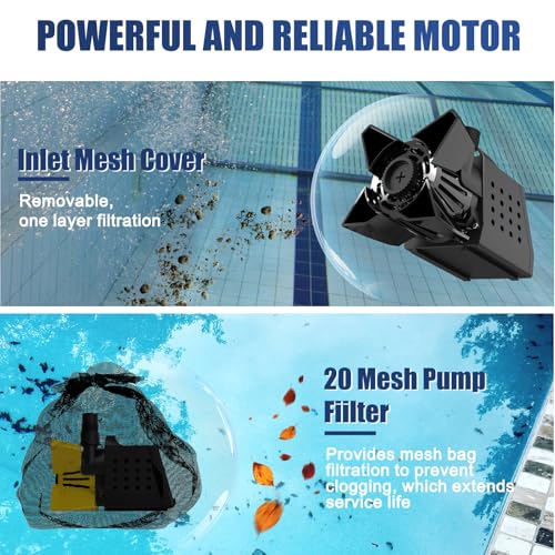AgiiMan-3200-GPH-Pond-Pumps-200W-Pond-Pump-for-Outdoor-Ponds-with-Filter-Bag-and-33-FT-Cable-Submersible-Water-Pump-Max-Lifting-Height-20-FT-Ultra-Quiet-Sump-Pump-for-Pond-Waterfall-Fish-Tank AgiiMan 3200 GPH Pond Pumps 200W Pond Pump for Outdoor Ponds with Filter Bag and 33 FT Cable Submersible Water Pump Max Lifting Height 20 FT Ultra Quiet Sump Pump for Pond Waterfall Fish Tank