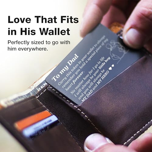 Engraved Wallet Card for Dad from Son – Thoughtful Father’s Day Gift, Birthday, Anniversary Keepsake, Inspirational Love Card for Father3