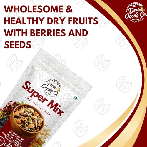 Image of Dry Goods Co. Premium Trail Mix 200g - Almonds (Badam), Cashews (Kaju), Black Raisins, Pumpkin Seeds & Cranberries | Healthy Snack | Rich in Protein & Fiber | No Added Preservatives | Ready to Eat Trail Mix