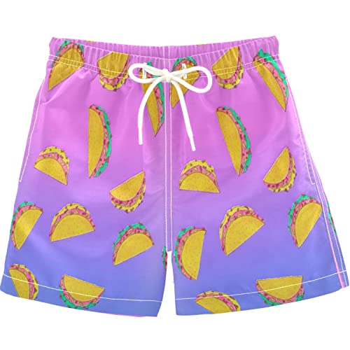 visesunny Boys Swim Trunks Quick Dry Kids Board Shorts Taco Toddlers Bathing Suits Size from 2T to 14/16