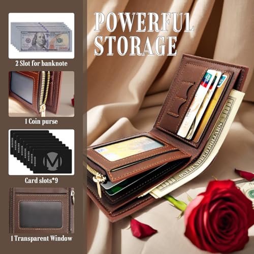 Personalized Leather Wallets for Men with Picture, Custom Photo Wallet Gift for Dad Son Family Father's Day Christmas (Leather)3