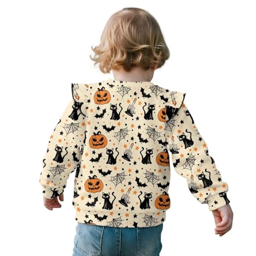 Girls Long Sleeve Sweatshirts Kids Crewneck Ruffle Pullover Top Fall Spring Shirts Graphic Sweatshirts 3-8Years2