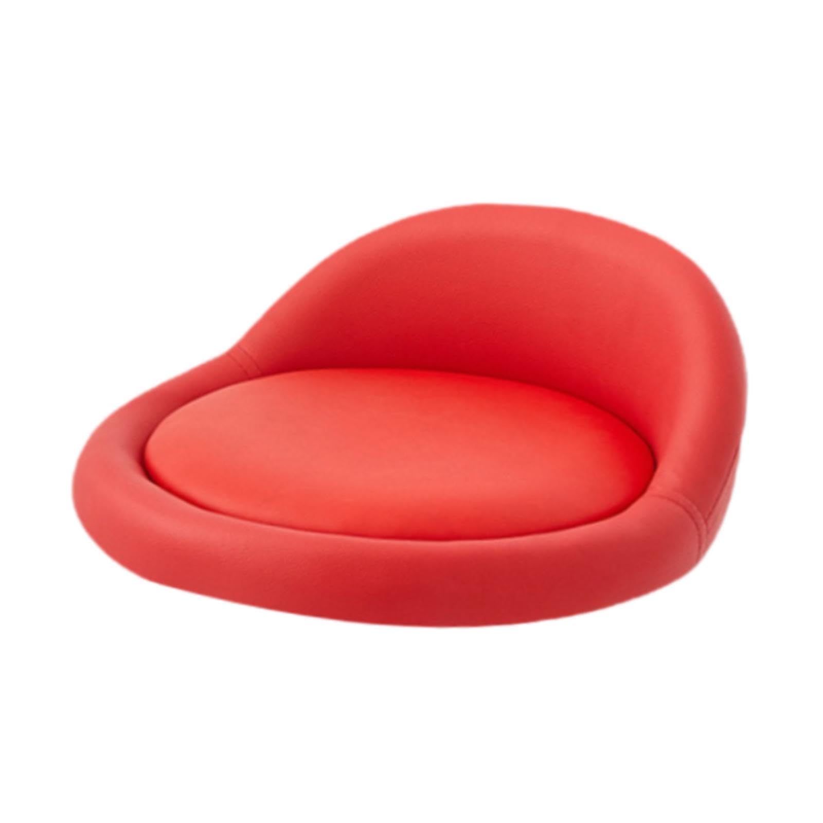 FytStycale Taburete de Cocina Redondo con Respaldo Bajo Y Funda de Piel Sintética, Rojo, Individual