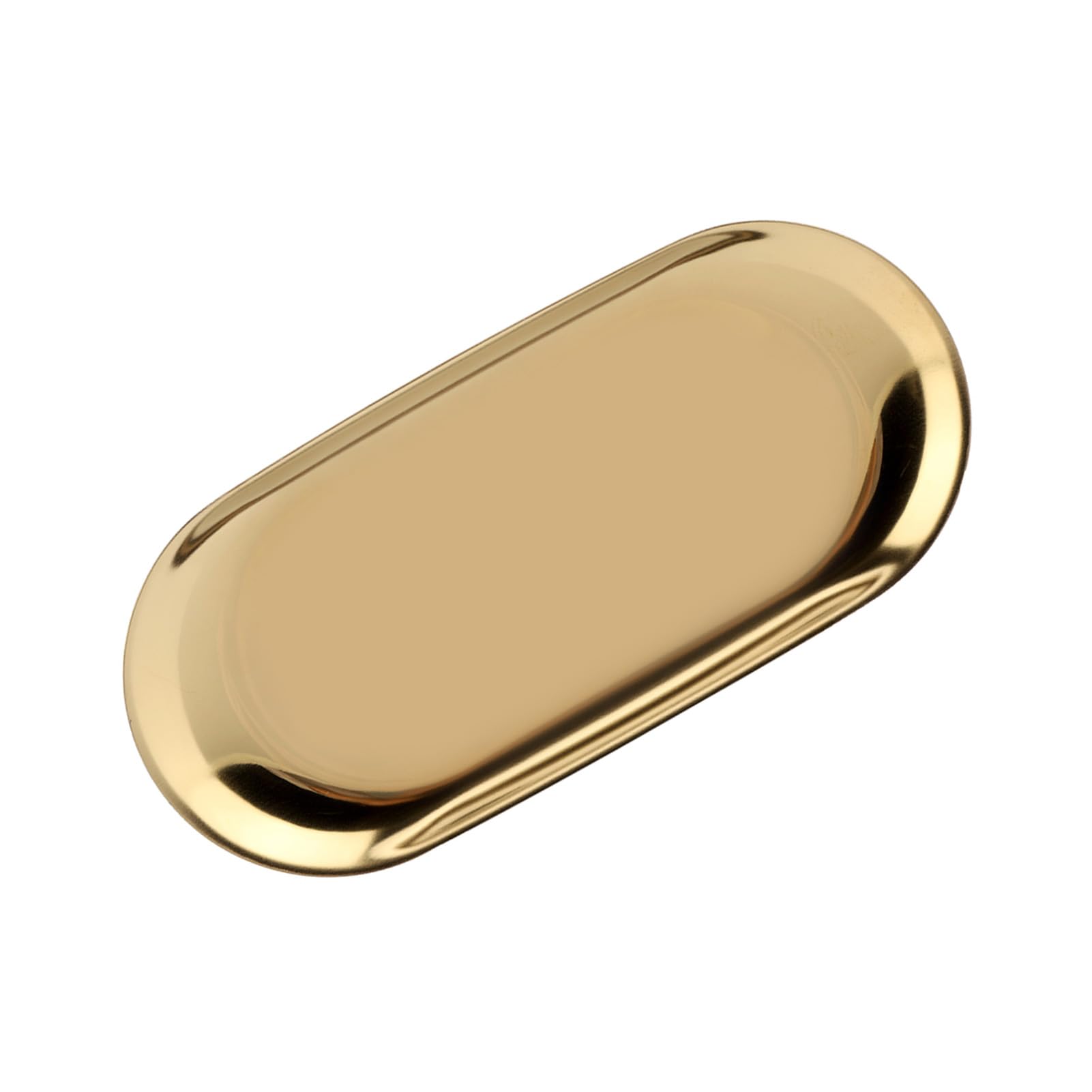 Ftvogue Golden Nordic Style Stainless Storage Tray Fruit Cake Plate For Office Home Desks(L-)