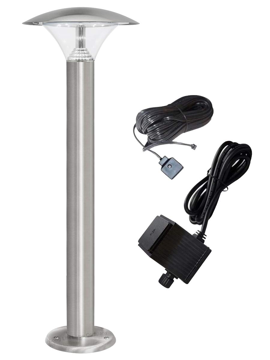 LED Bollard Modern Stainless Steel Garden Lamp Post Cool White Light with 12v Transformer ZLC047CW