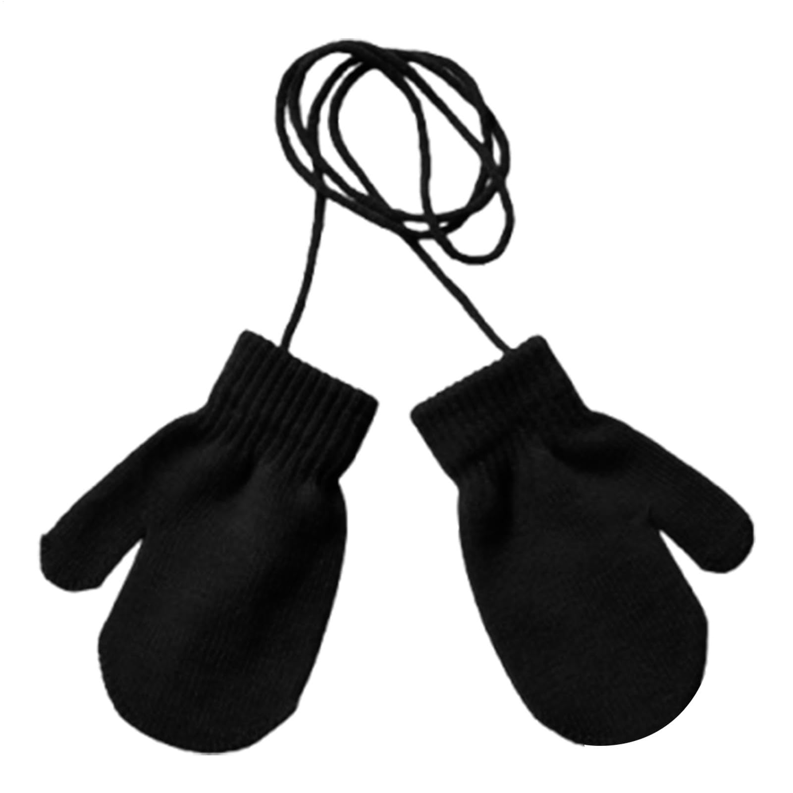 Toddler Mittens with String - Kids Ski Gloves | 3.94x5.12 inches Knitted Snow Gloves with String | Wool Kids Winter Gloves | Children Gloves | Comfortable Warm Mittens for Skiing Skating