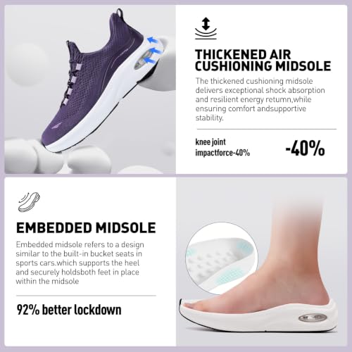 Image of Wide Toe Box Shoes Women Slip on Sneakers with Arch Support, Extra Wide Width Comfort Walking Shoes for Plantar Fasciitis, Zero Drop Cushion Tennis Gym Shoes