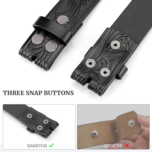 Western Genuine Leather Belt Strap – No Buckle, Cowboy or Cowgirl Style3