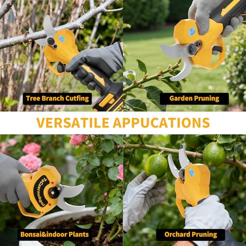 Image of Cordless Pruning Shears, 2 Inch Opening Electric Shears,2x2.0Ah Battery