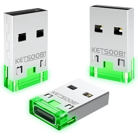 Adaptador USB C a USB, 3 unidades con indicador LED verde Cover