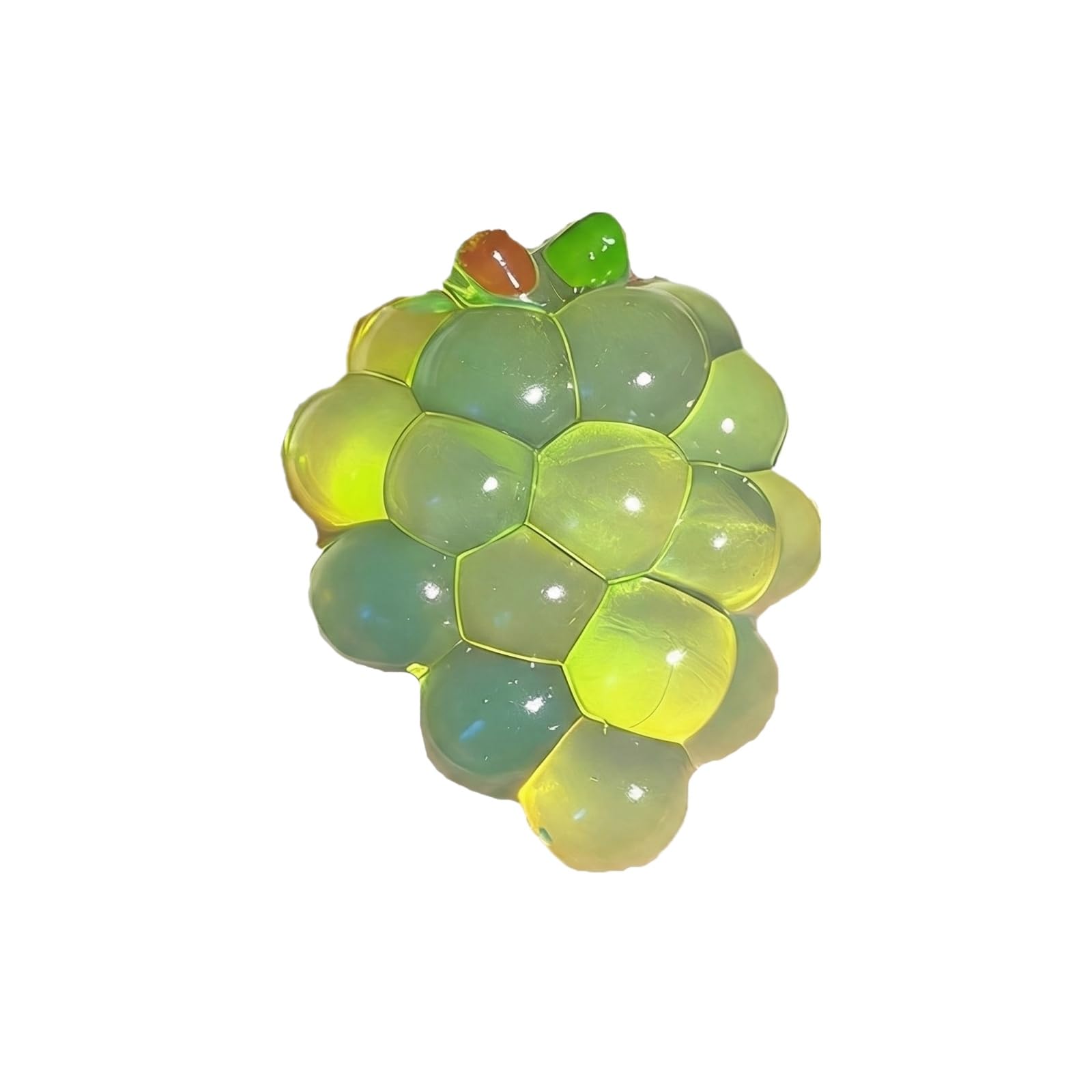 Novelty Crystal Grape Squishy Toy, Transparent Slow-Rise Stress Ball, Jelly Grape Squeeze Toy For Anxiety Relief And Novelty Gifts,Green