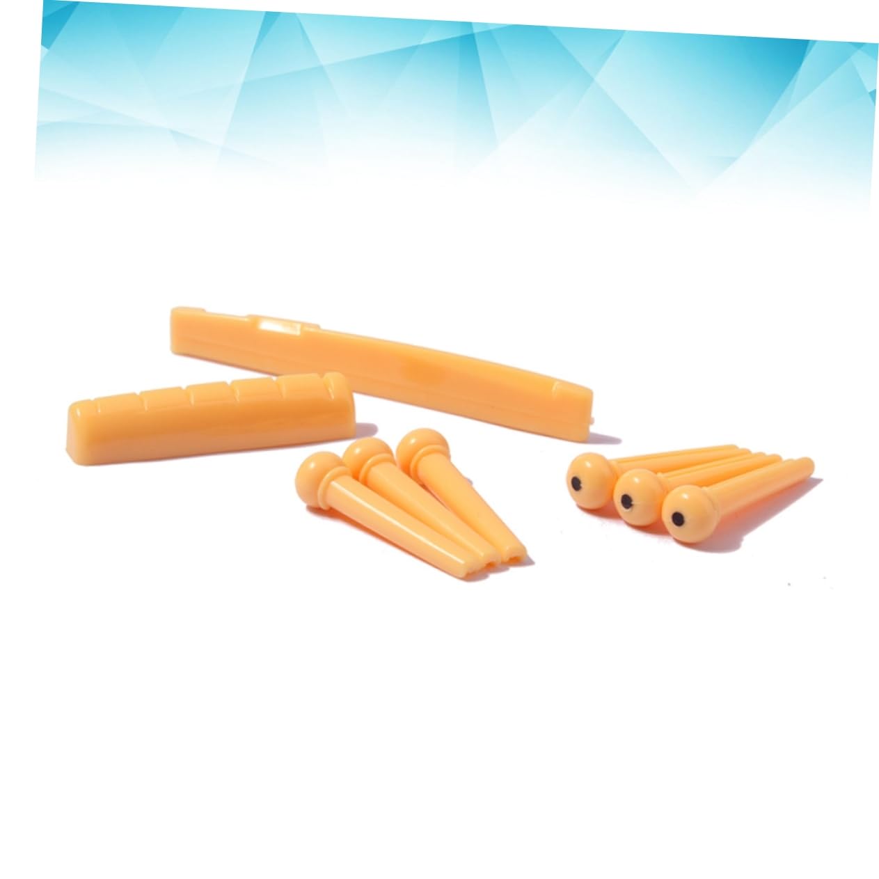VANZACK Top and Bottom String Nails Bridge Nut Replacement Parts for Acoustic Guitar (yellow)