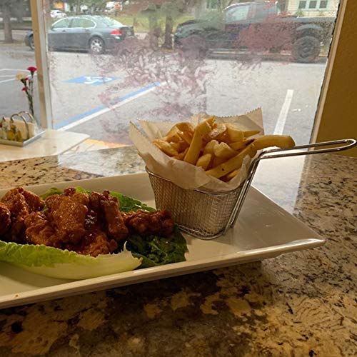 Image of PAKASEPT Mini Square Fry Basket, Stainless Steel French Fries Holder, Fried Food Table Serving, Oil Residue Filtration, for Kitchen Restaurant Party Barbecue (8 PCS)