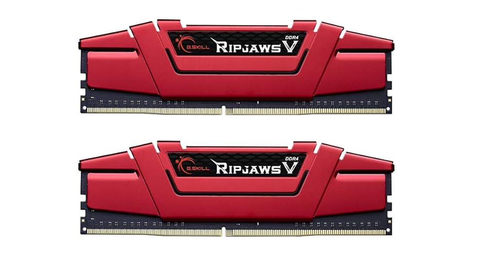 G.SKILL Ripjaws V Series (XMP) DDR4 RAM 16GB (2x8GB) 2400MT/s CL15-15-15-35 1.20V Intel AMD Desktop Computer Memory UDIMM - Red (F4-2400C15D-16GVR)