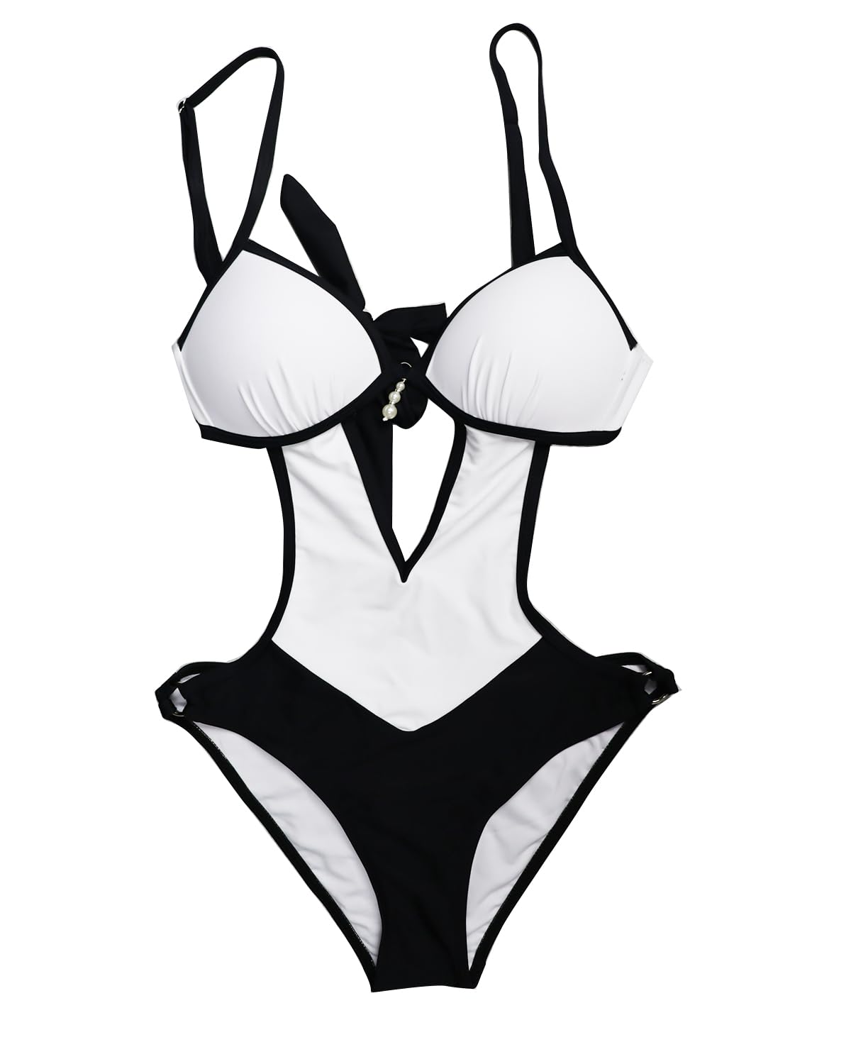 JFAN Mujer Halter Trajes de Baño Una Pieza Bikini Push Up V-Cuello Monokini Traje de Baño de Cintura Baja Ropa de Playa Bikini Sets