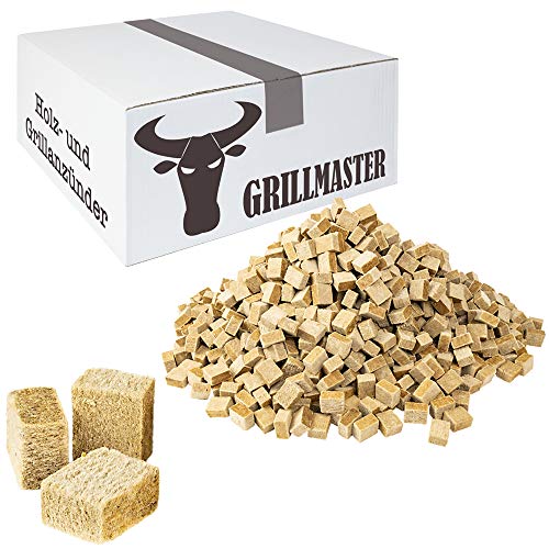 Grillmaster Anzündwürfel Kaminanzünder Grillanzünder OKÖ Bio Grill Holz Wachs Anzünder 1 kg - 28 kg, Menge:7 kg