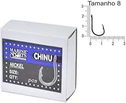 Anzol Chinu Nº 8 Black Nickel Marine Sports - 100 Peças