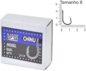 Anzol Chinu Nº 8 Black Nickel Marine Sports - 100 Peças