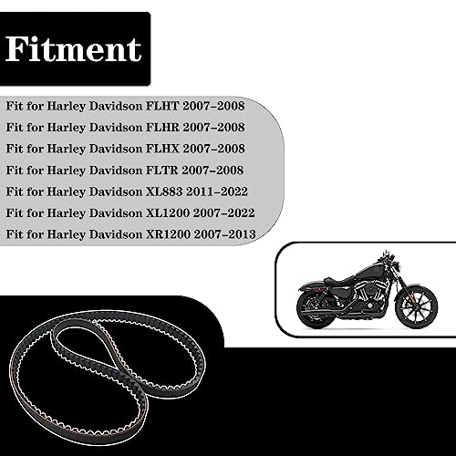 Gyuptrk Rear Drive Belt 137T 1" Fit For Harley Davidson Sportster Xl883 Xl1200 Xr1200 2007-2022 Flht/R/X Fltr 2007-2008 Replace 40024-07 40591-07 1204-0061 #TOP1