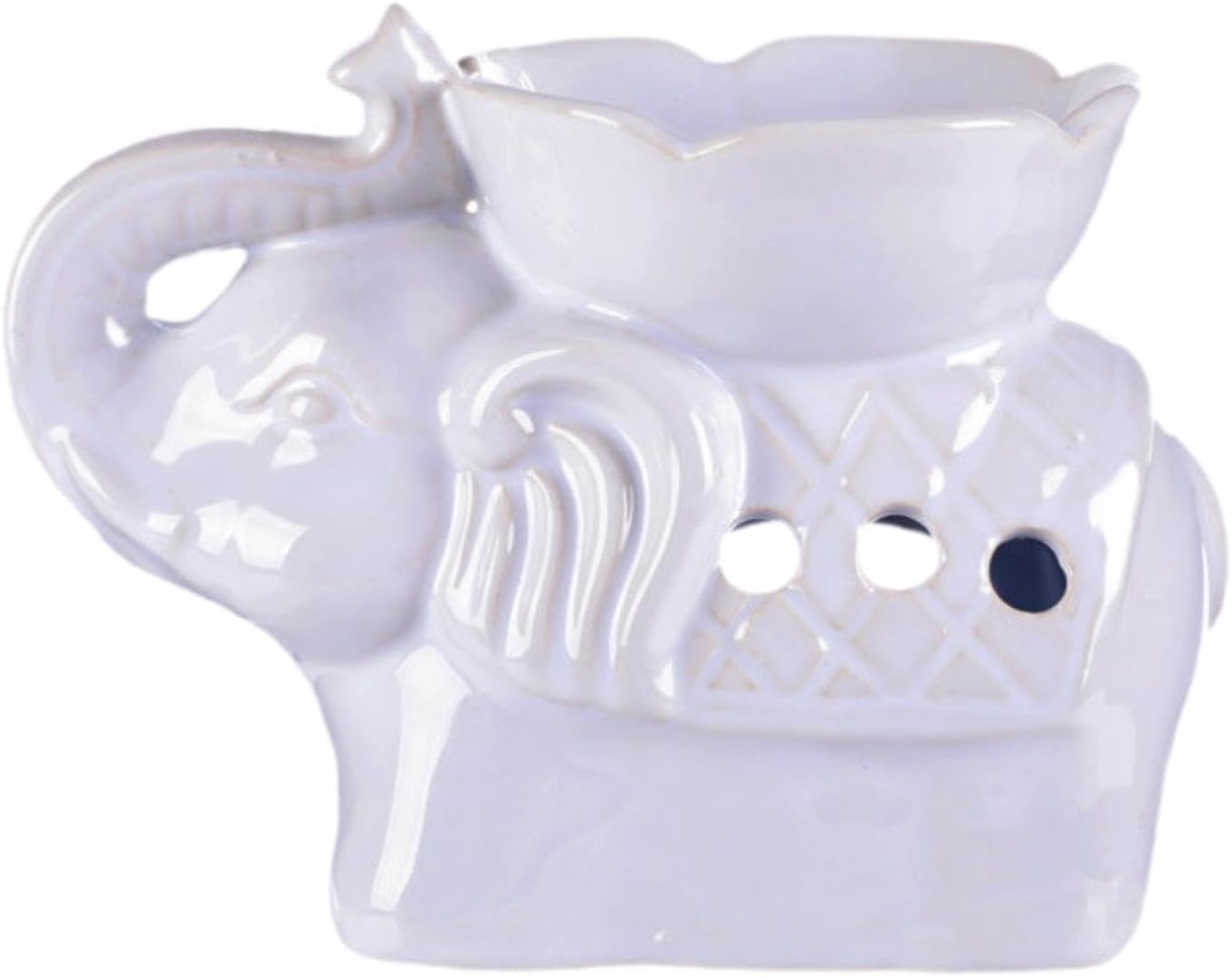 Essential Oil Burner Ceramic Tealight Candle Stand Housewarming Gift Incense Burner Holder for Home Decor - White