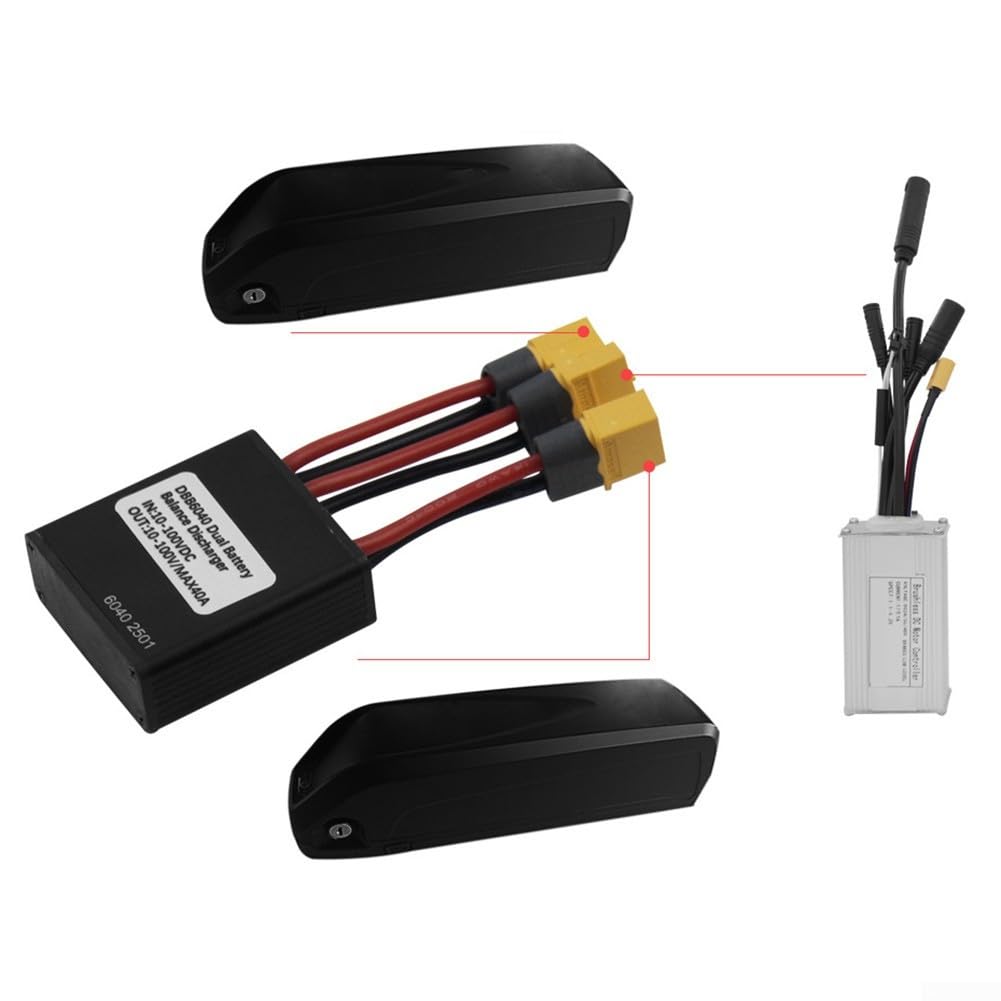 Besttoolifes Ebike - Modulo parallelo a doppia batteria, 40 A, intervallo di tensione 10-100 V, per estensore di gamma di biciclette elettriche con interfaccia XT60H, convertitore di scarica ad alta