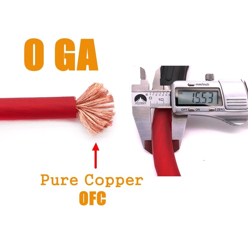 SOS Cable Black Red Copper Wire Auto Battery Line Emergency Cable Line Cable Clip Power Charging Jump Start Leads|Cables, Adapters & Sockets - (Color Name: 4GA Half of 5M 1pair)