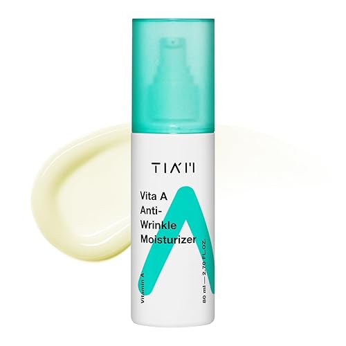 TIA'M Vita A Crema hidratante antiarrugas, 2.7 onzas líquidas, crema hidratante ligera para piel reafirmante, suave y brillante, cuidado de la piel