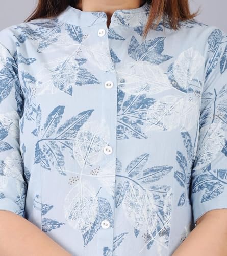 Image of Women Printed Collar Neck Half Sleeve Regular Fit Formal Kurti for Women's