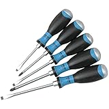 HAZET(ハゼット) 810U-1/5 ドライバーセット 5本組 マイナス3本/プラス2本 クロムバナジウム鋼製 3コンポーネントグリップ 打撃キャップ付き 六角部対応 整備 DIY プロ用 ドイツ製