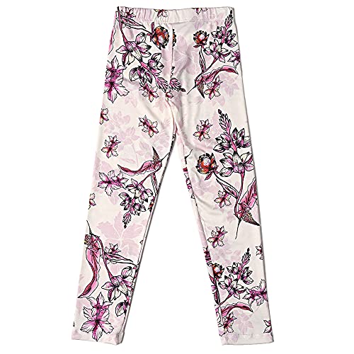 Kit 2 Calças Leggings Infantil Menina Jokenpô - Floral Pink + Rosa Cor:Rosa;Tamanho:12;Gênero:Menina