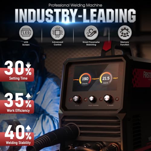 Image of YESWELDER Firstess SP200 MIG Welder, 110V /220V 200A 6-In-1 MIG /Pulsed MIG /Flux Core /Lift TIG /Stick /Spool Gun Compatible LCD Screen Welding Machine & Welding Gloves, E71T-GS, ER70S-6 2LB .030 MIG Wire