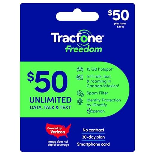 Tracfone $50 Prepaid 30-Day Smartphone Plan: Unlimited Talk/Text/Data + 15GB Hotspot [Physical Card]