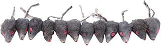 Rurah Mice Rattle Cat Toys Rainbow Mice Rabbit Feather for Cats and Kittens Pom and Mice Cat Toys Pet Supplies Better-Caress Interactive 12pcs.
