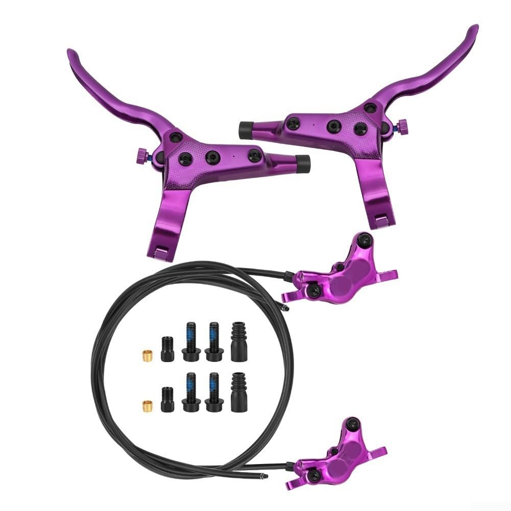 Set freno a disco idraulico a quattro pistoni per mountain bike | Impianto frenante con tubo dell'olio spaccato, lega di alluminio 6061, pilastro standard A/B 75/51Mm