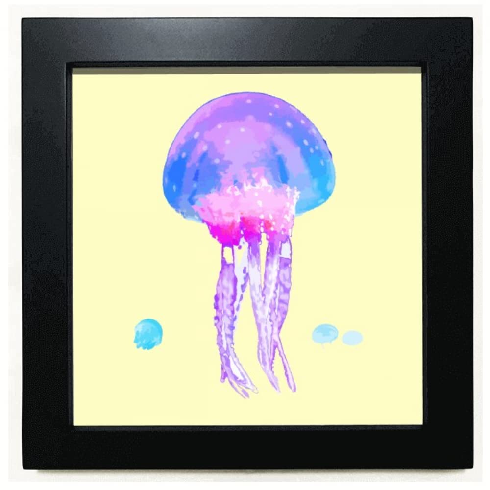no/no Riotous Profusion Florid Jellyfish Black Square Frame Picture Wall Tabletop
