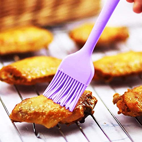 Image of Silicone Spatula Set Silicone Kitchen Utensils Set with Basting Pastry Silicone Brush Heat Resistant Non-Stick, for Cooking Baking Cake Decorating, Rubber Spatula Turner Spoonula, 5 (Purple)
