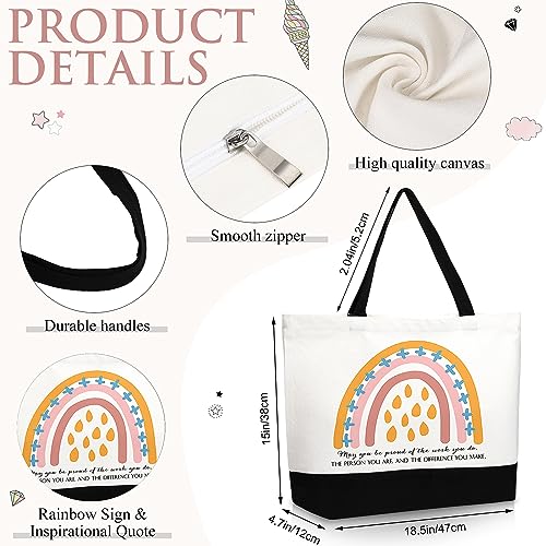 Image of Silkfly 30 Pcs Christmas Appreciation Canvas Tote Bag Gift Bulk, Thank You Tote Gift Bags for Women Employee Coworker