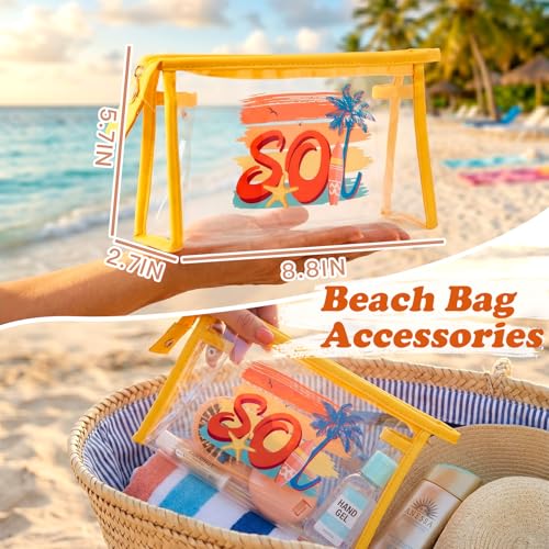 Image of COSHAYSOO Sunscreen Bag Clear Makeup Toiletry Pouch Beach Vacation Essentials for Women Teen Girls Trip Gifts Summer Pool Travel Must Have Accessories Waterproof Stuff