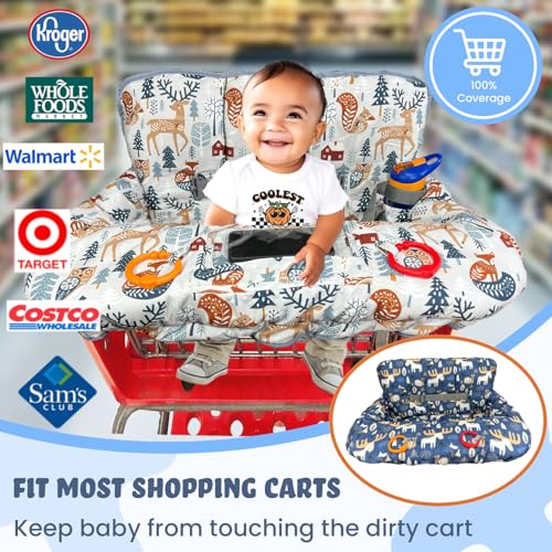 image for JOWEY Shopping Cart Cover for Baby Grocery Cart Cover for Baby boy and