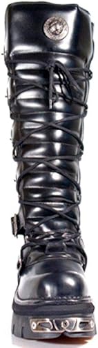 Miniatura 3 de New Rock Newrock 272 - Botas de piel con hebilla para botas góticas, color negro
