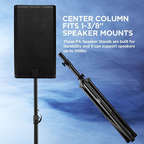 Pa Speaker Stands Pair Pro Adjustable Height with 50 Cable Ties Kit To Secure Cable to stand (2 Stands) 6ft Tripod Speaker stands by Starument - Thumbnail 2