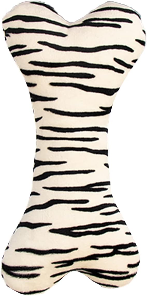 Squeaky Dog Toy Bone Shaped with Animal Print For Dogs of All Ages