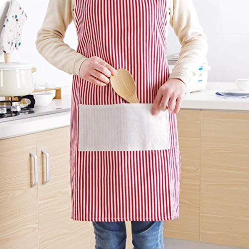 Image of KPNG Cotton Linen Cooking Apron Adjustable Kitchen Apron Soft Chef Apron with Pocket for Women and Men