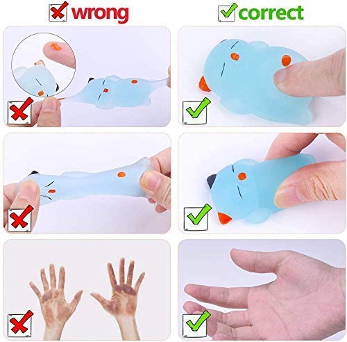 image for LEEHUR Mochi Glitter Squishies 20pcs Glow in The Dark Animals Squishy 