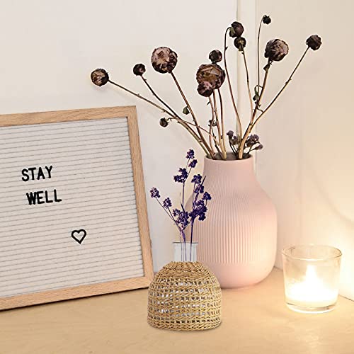 PRETYZOOM Glass Vase with Decorative Cane Sleeve Small Vases for Rustic Wedding Centerpieces Farmhouse Home Table Flower Decor - Image 9